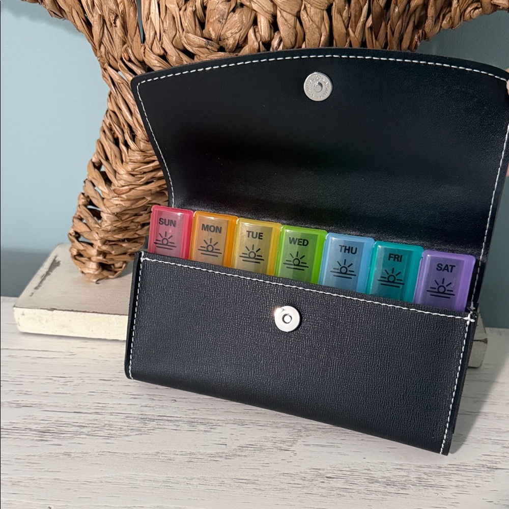 Black Weekly Pill Organizer Case